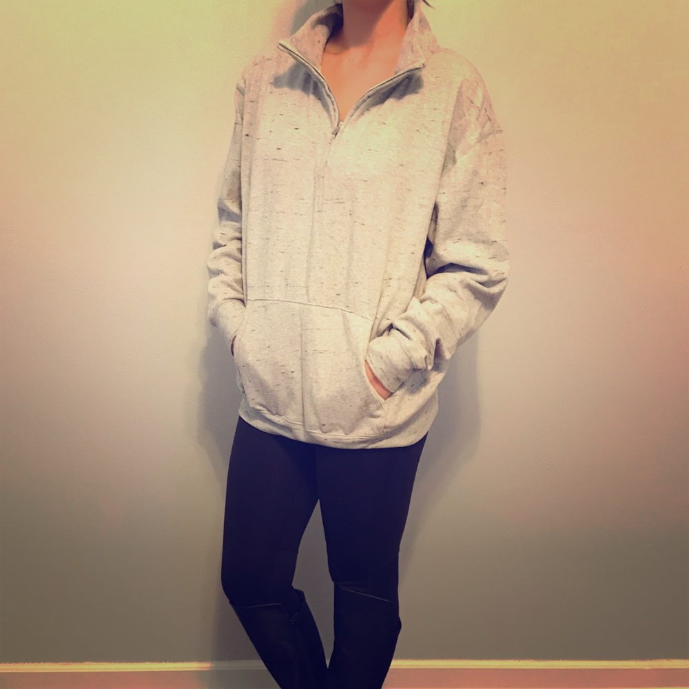 \\ 2 for 1 // Grey and Pink Quarter Zip Fleece